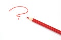 Red question mark and pencil Royalty Free Stock Photo