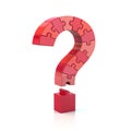 Red question mark puzzle 3d illustration Royalty Free Stock Photo