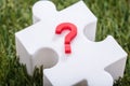 Red Question Mark Sign On Jigsaw Puzzle