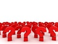 Red Question marks with empty space above over white Royalty Free Stock Photo