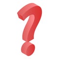 Red question sign icon, isometric style Royalty Free Stock Photo