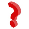 Red question sign icon, isometric style Royalty Free Stock Photo