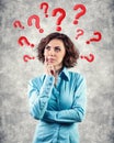 Questions round a head Royalty Free Stock Photo