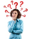 Questions round a head Royalty Free Stock Photo