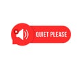 red quiet please bubble with speaker Royalty Free Stock Photo