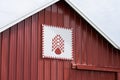 Red Quilt Pattern on Red Barn