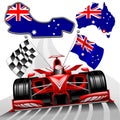 Formula 1 GP Australia Red Racing Car Vector Illustration