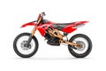 Red racing motorcycle for motocross by side view Royalty Free Stock Photo