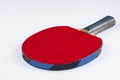 A red racket for table tennis isolated on a white background.Copy space Royalty Free Stock Photo