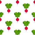 Red radishes seamless pattern