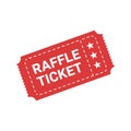 Red raffle ticket with text Royalty Free Stock Photo
