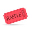 Red raffle ticket. Royalty Free Stock Photo