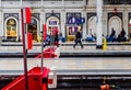 Red railway buffers in Paddington Railway Station, London, UK Royalty Free Stock Photo