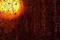 Heavy rain drops on window glass Royalty Free Stock Photo