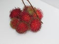Red rambutan a local Malaysian tropical fruits hairy external later skin and sweet taste Royalty Free Stock Photo