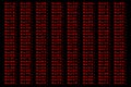 Random hex numbers screen red Royalty Free Stock Photo
