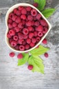 Red raspberry in heart