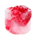 Red raspberry inside of melting ice cube Royalty Free Stock Photo