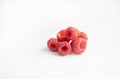 Red raspberry on white background