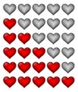 Red rating hearts Royalty Free Stock Photo