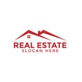 Red real estate house logo icon design template Royalty Free Stock Photo