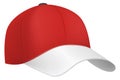 Red realistic cap. Blank baseball hat mockup