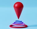 red realistic 3d map pin pointer