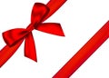 Red realistic gift bow with horizontal ribbon Royalty Free Stock Photo