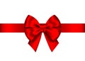 Red realistic gift bow with horizontal ribbon Royalty Free Stock Photo