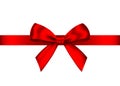 Red realistic gift bow with horizontal ribbon Royalty Free Stock Photo