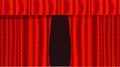 Red realistic theater curtains illustration. Opening velvet stage