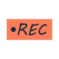Red REC button for recording, podcasts and audio. Vector Royalty Free Stock Photo