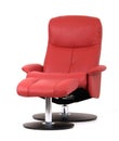 Red recliner with footstool