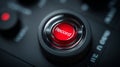 Red record button on dark background close-up Royalty Free Stock Photo