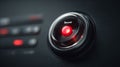 Red record button on dark background close-up Royalty Free Stock Photo