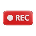 Red Record Button with White Circle and REC Text 3D Render image photo Royalty Free Stock Photo