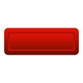 Red rectangle button icon, flat style