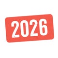 Red rectangle with black numbers 2026 on white background year Royalty Free Stock Photo