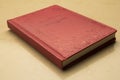 Red rectangular notebook in leather bound