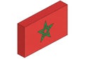 Red rectangular prism with the Moroccan flag design, featuring a green Royalty Free Stock Photo