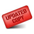 Red rectangular stamp with text updated copy isolated on white background Royalty Free Stock Photo