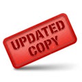 Red rectangular stamp with the words updated copy isolated on white background Royalty Free Stock Photo