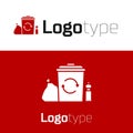 Red Recycle bin with recycle symbol icon isolated on white background. Trash can icon. Garbage bin sign. Recycle basket. Logo Royalty Free Stock Photo