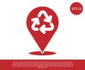 Red Recycle symbol icon isolated on white background. Circular arrow icon. Environment recyclable go green. Vector Royalty Free Stock Photo