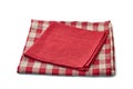 Red and red-checkered textile napkins on white background Royalty Free Stock Photo