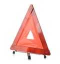 Red reflective traffic warning triangle