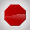 Red reflective warning octagon sign