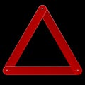 Red reflective warning triangle emergency sign