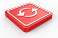 Red refresh button 3D Royalty Free Stock Photo