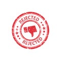 Red rejected stamp with grunge in a flat design Royalty Free Stock Photo